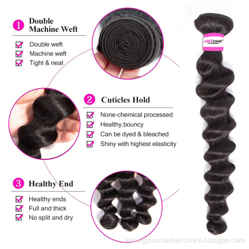 Mink Brazilian Loose Deep Human Hair Weave Bundle Extensions Cheap Price Human Hair Vendor Large Stock Loose Deep Wave Bundles